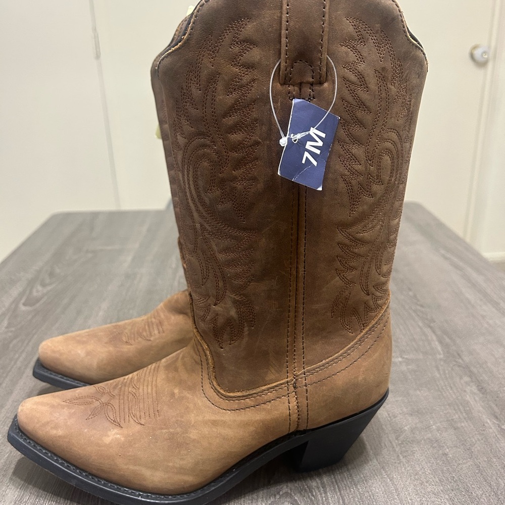 Masterson‎ Boot Co. Brown Leather Cowboy Boots RB3432 Womens Size 7